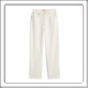 MADEWELL Balloon Jeans Denim Ankle Crop Fit Tile White 80s Retro Style Size 32